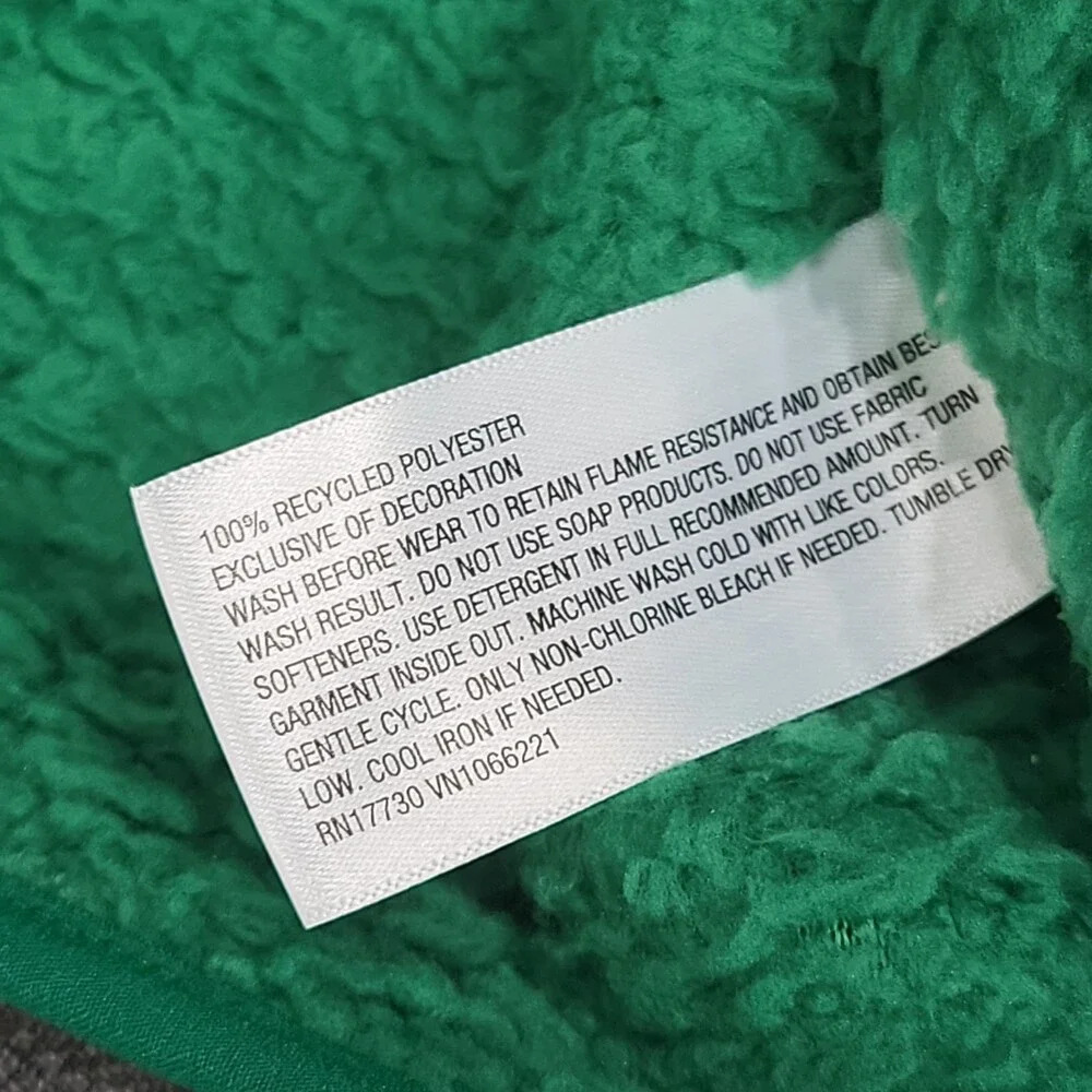 Kids Faux Shearling Half Zip Up Pajama Pullover - Wondershop Green Size Medium 8
